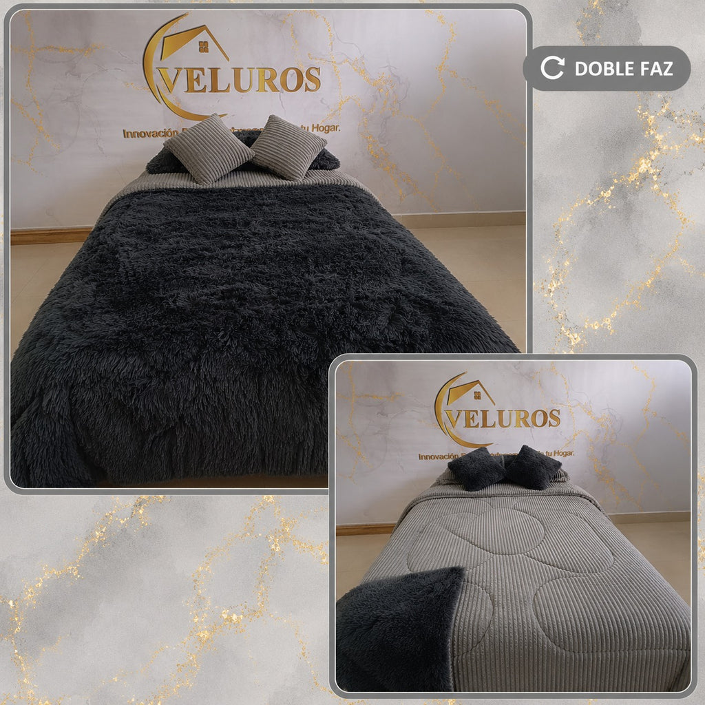 Edredón Peludo Doble Faz 1.40