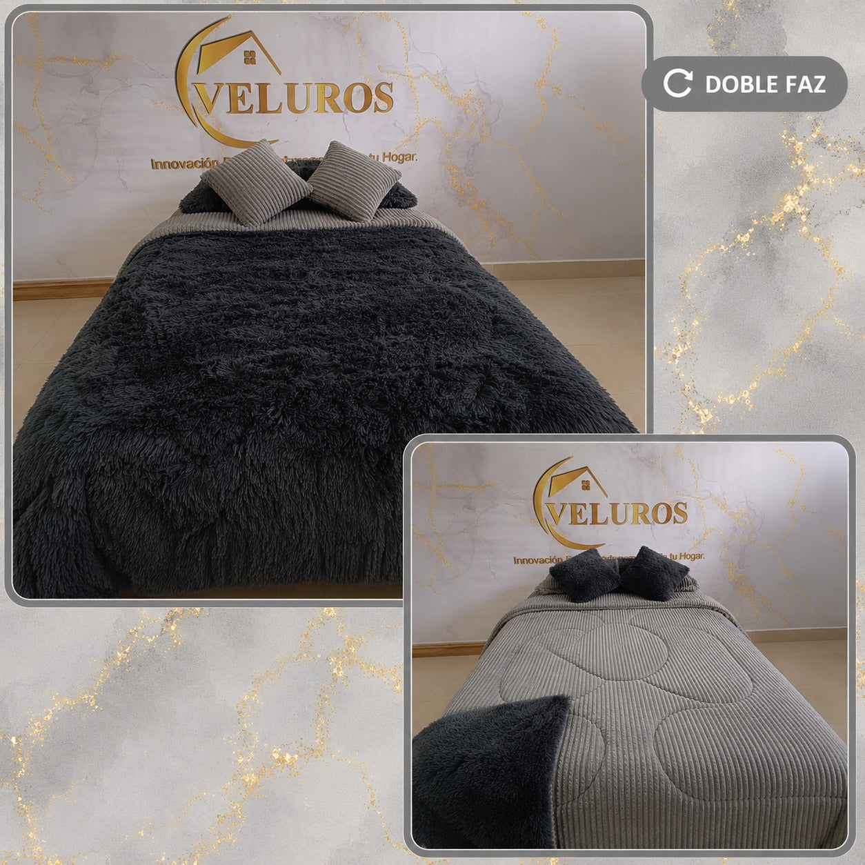 Edredón Peludo Doble Faz 1.40