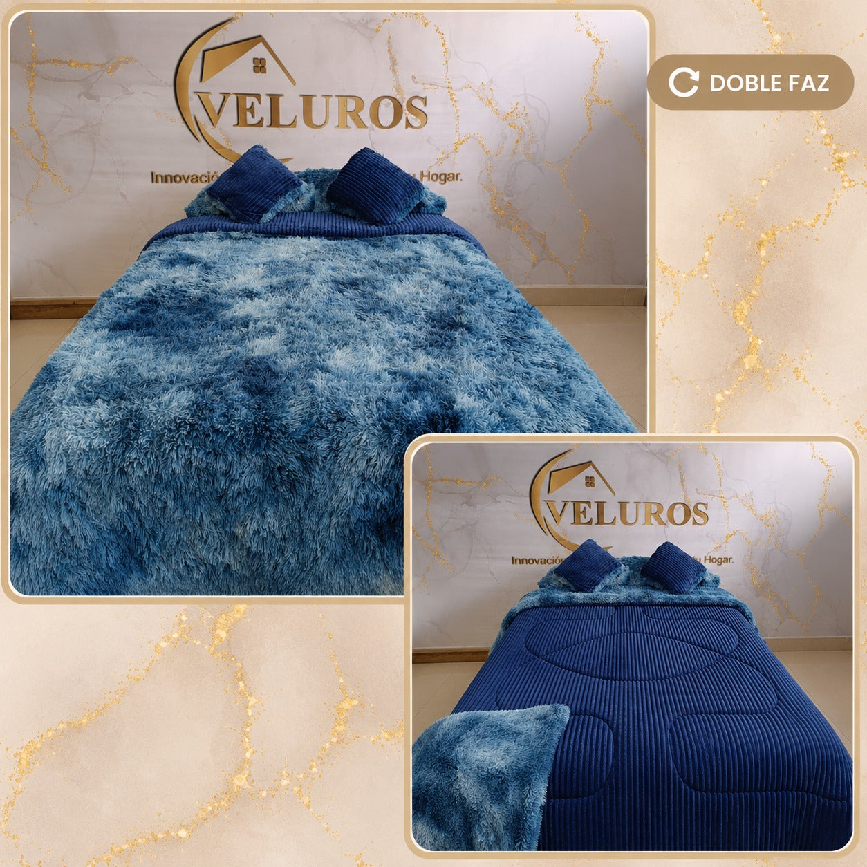 Edredón Peludo Doble Faz 1.40