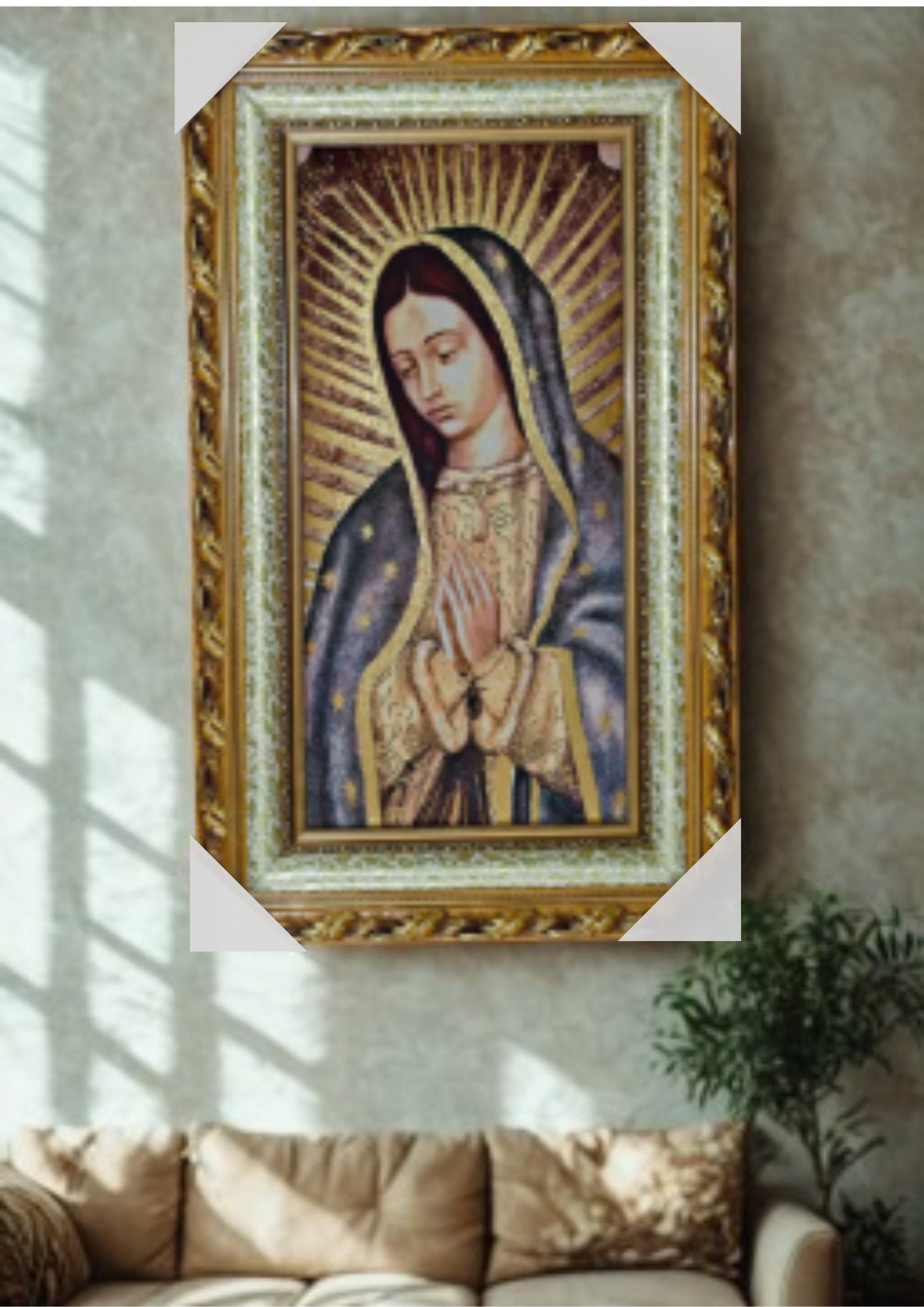 Cuadro en Tapiz Gobelino de 60x100cm con diseño tradicional religioso