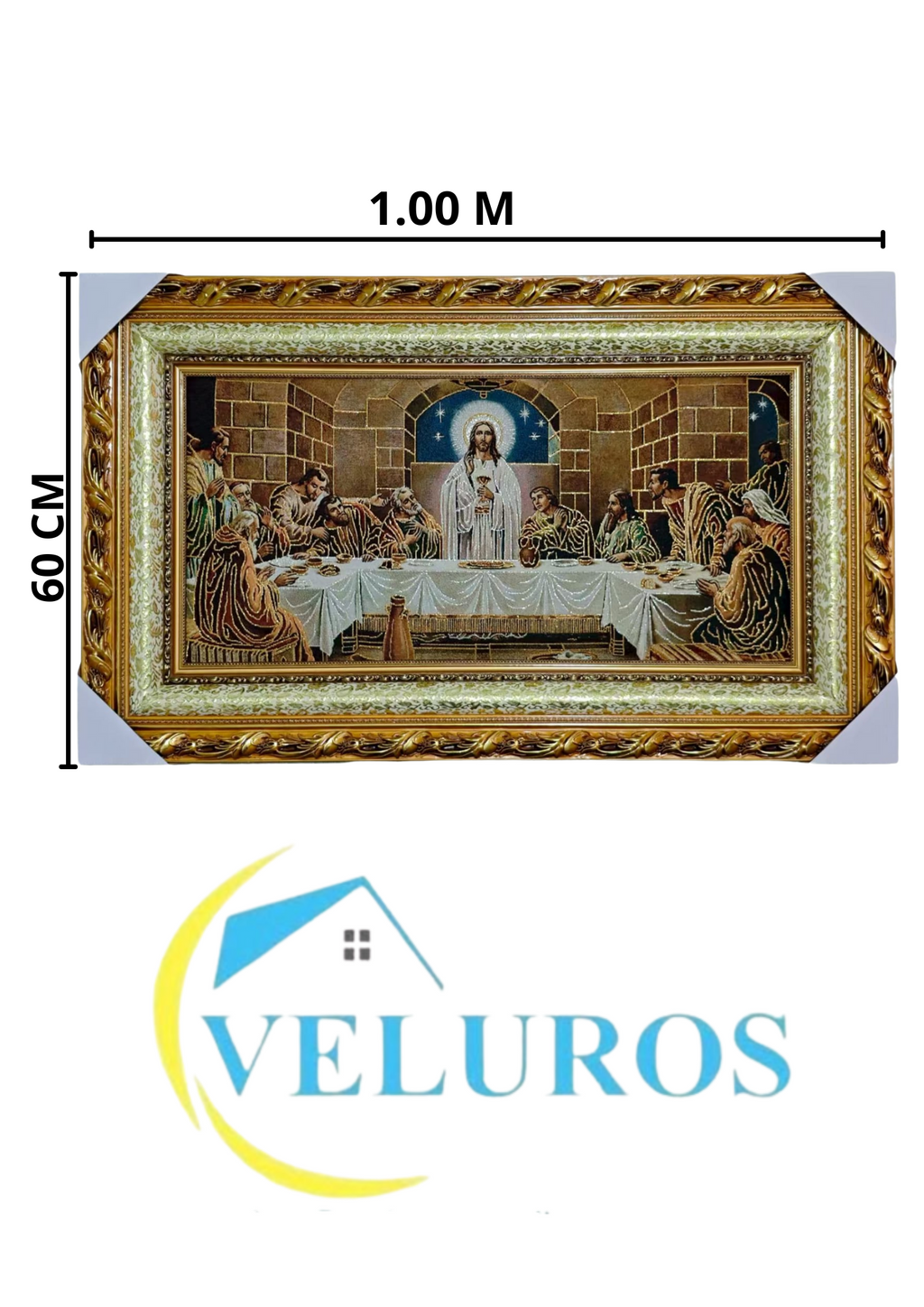 Cuadro en Tapiz Gobelino de 60x100cm con diseño tradicional religioso