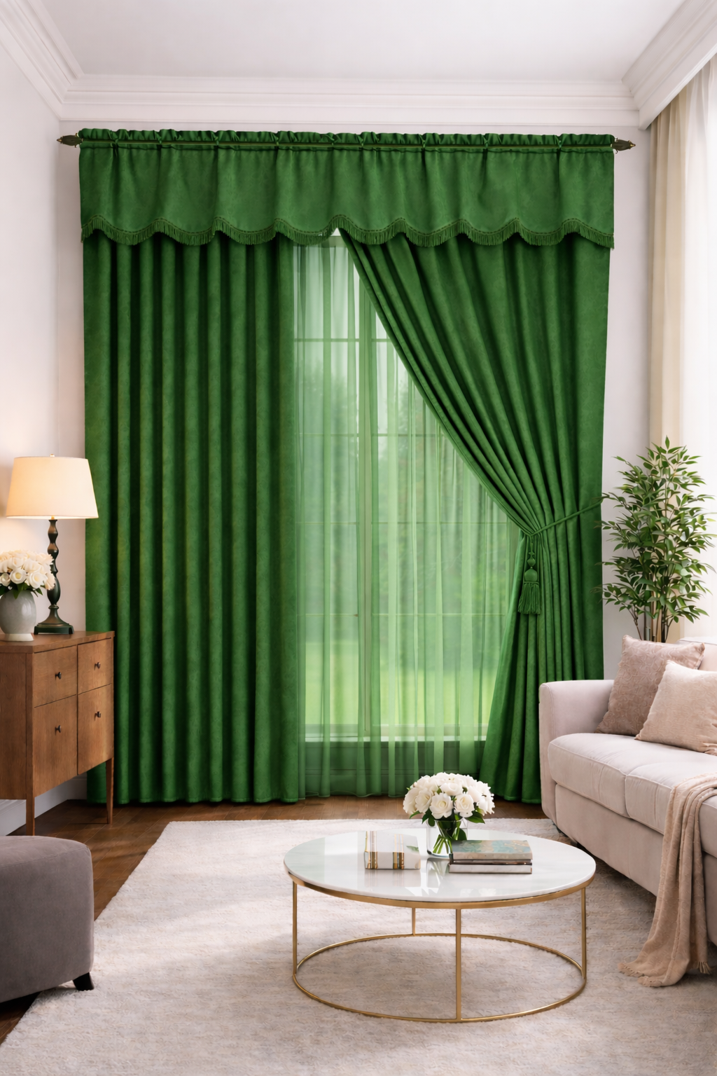 CORTINS JACQARD CON CENEFA