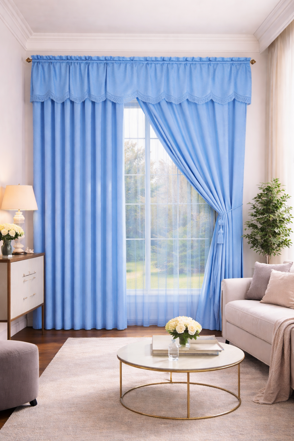 CORTINS JACQARD CON CENEFA