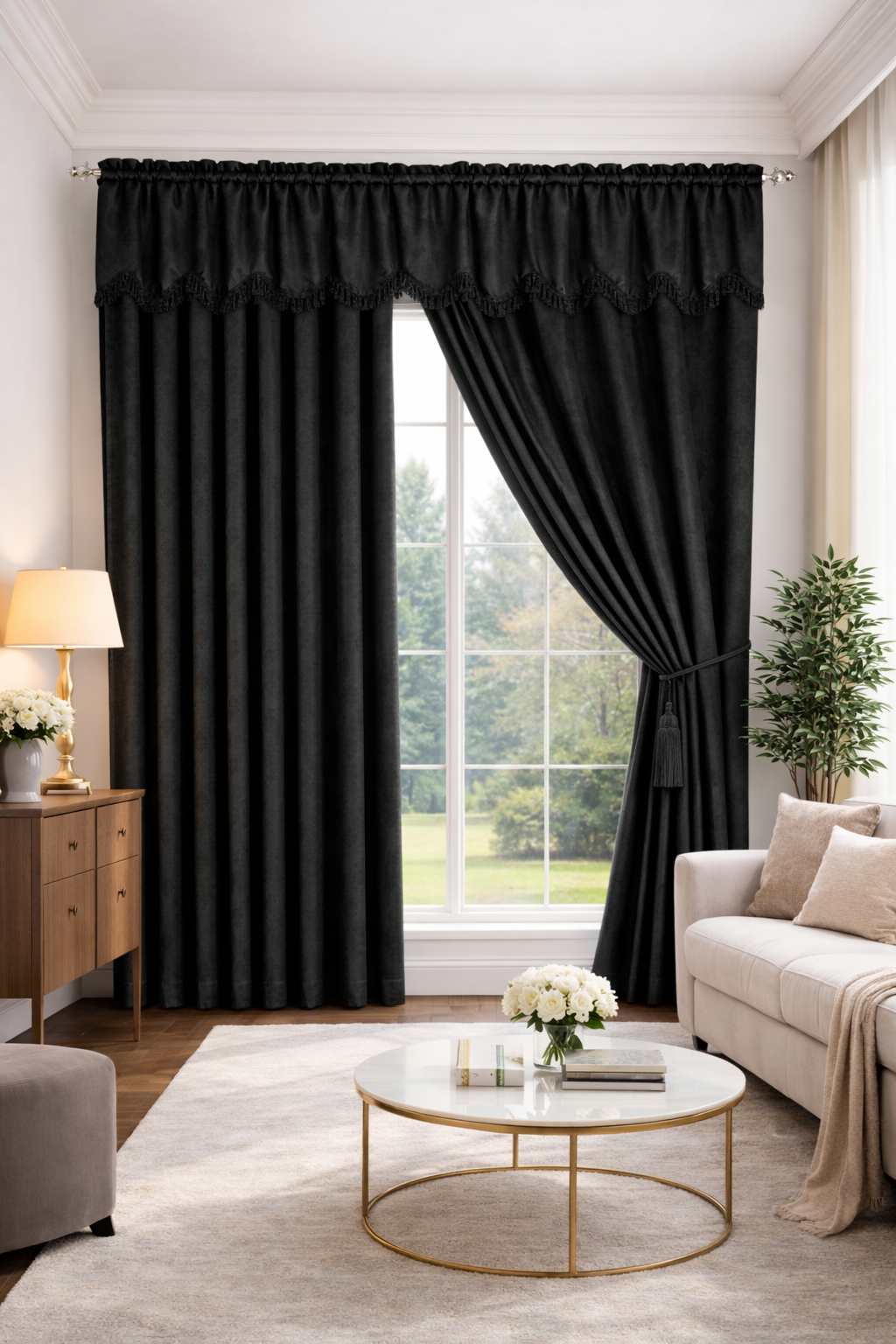 CORTINS JACQARD CON CENEFA