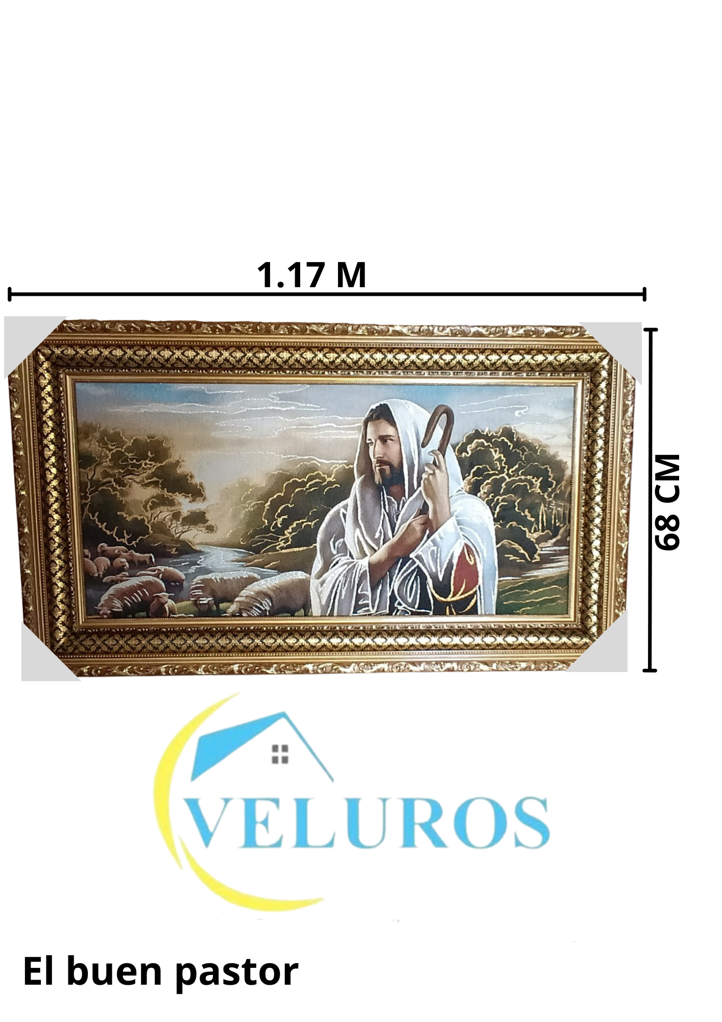Cuadro en Tapiz Gobelino decorativo de 68x117cm con diseño religioso