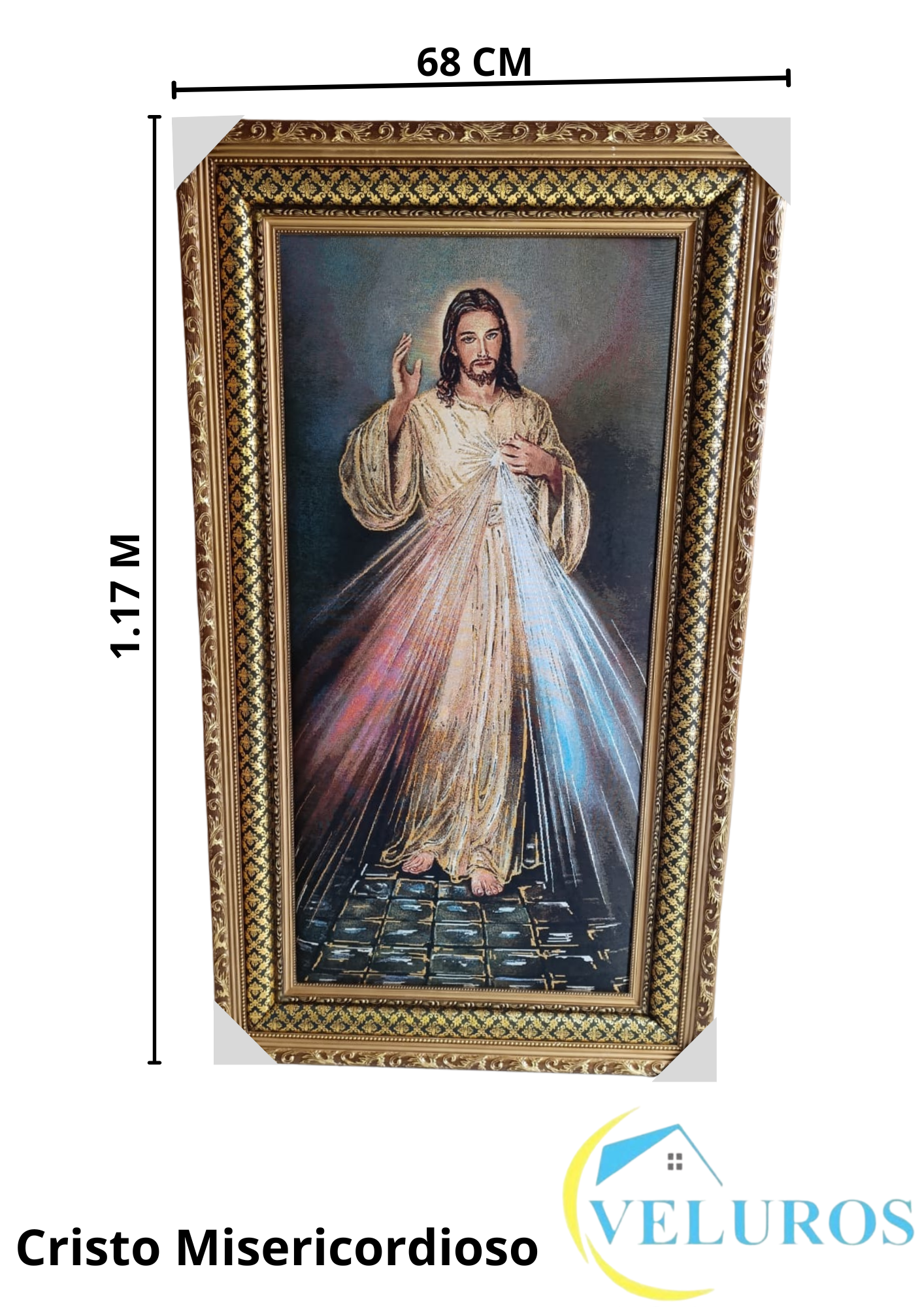 Cuadro en Tapiz Gobelino decorativo de 68x117cm con diseño religioso