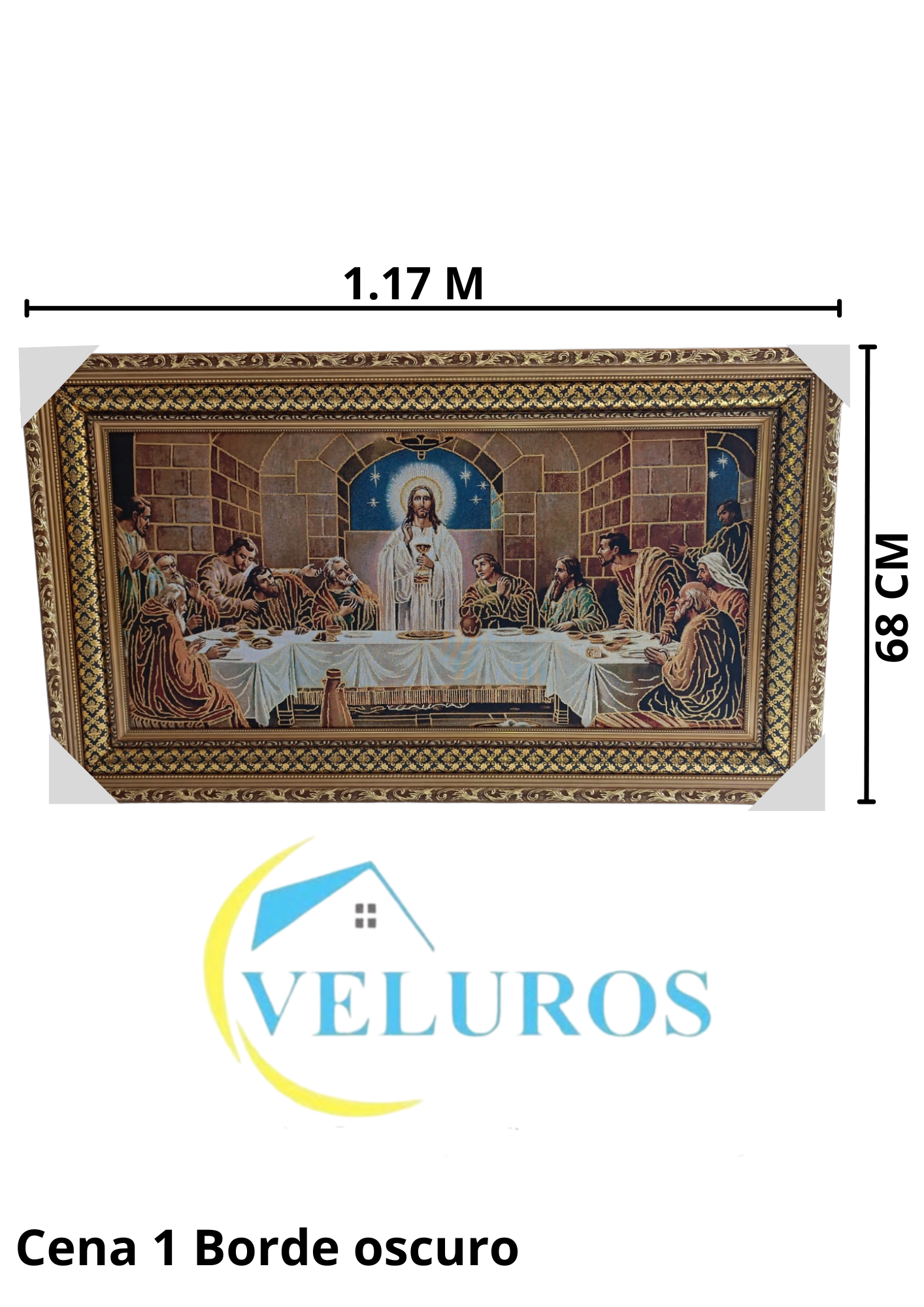 Cuadro en Tapiz Gobelino decorativo de 68x117cm con diseño religioso