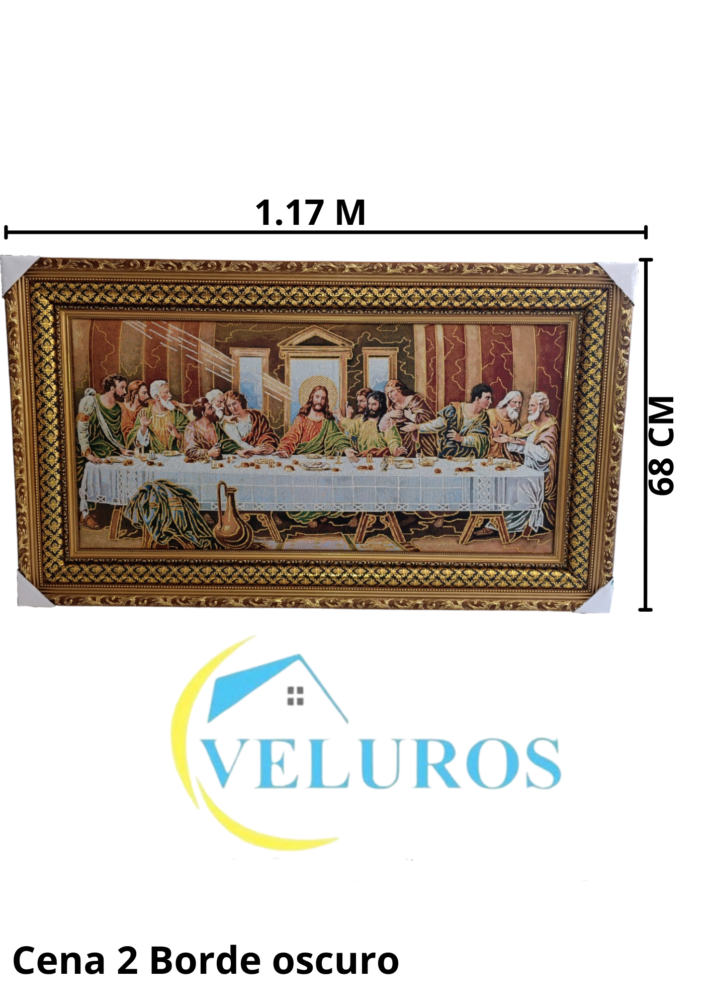 Cuadro en Tapiz Gobelino decorativo de 68x117cm con diseño religioso