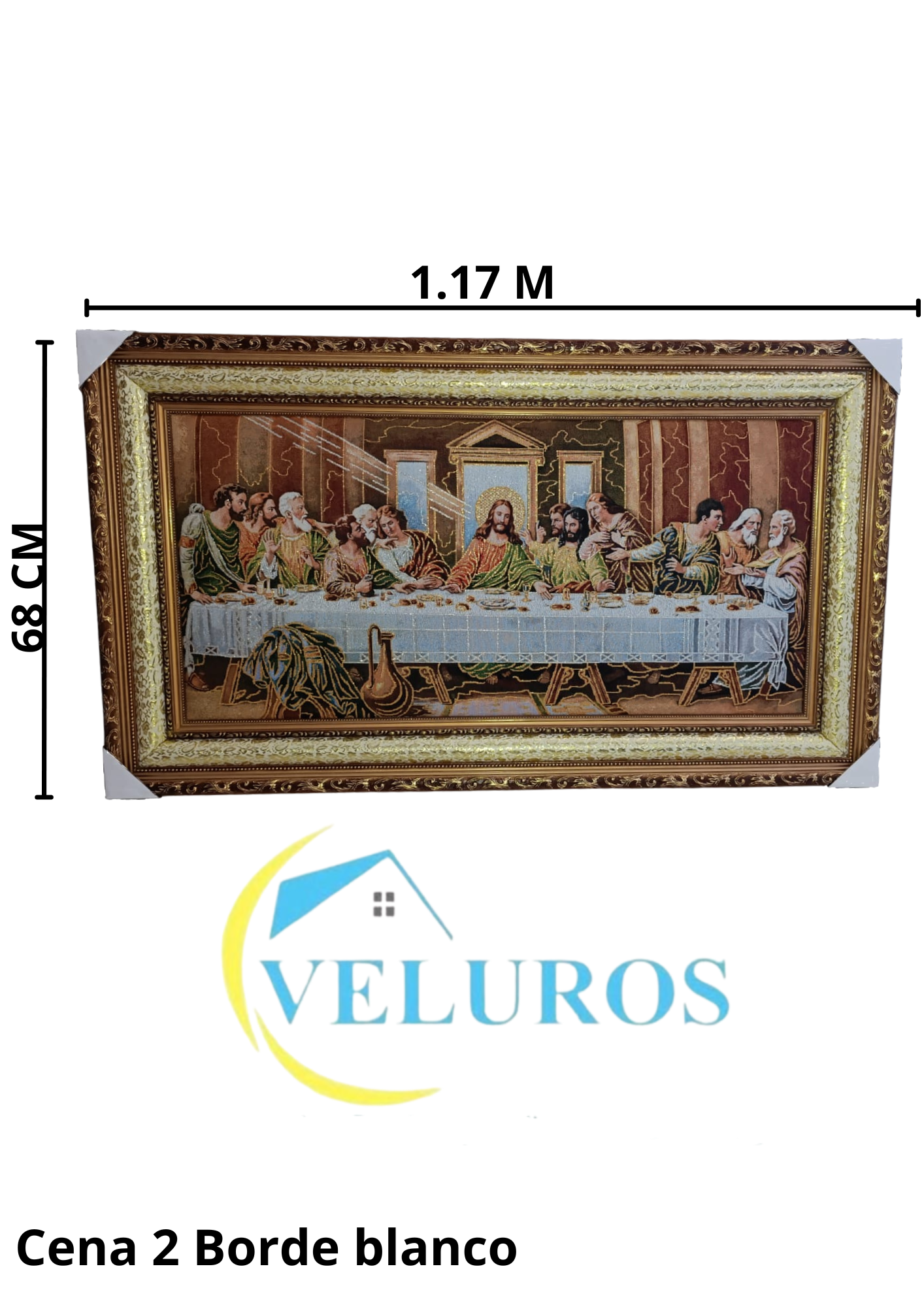 Cuadro en Tapiz Gobelino decorativo de 68x117cm con diseño religioso
