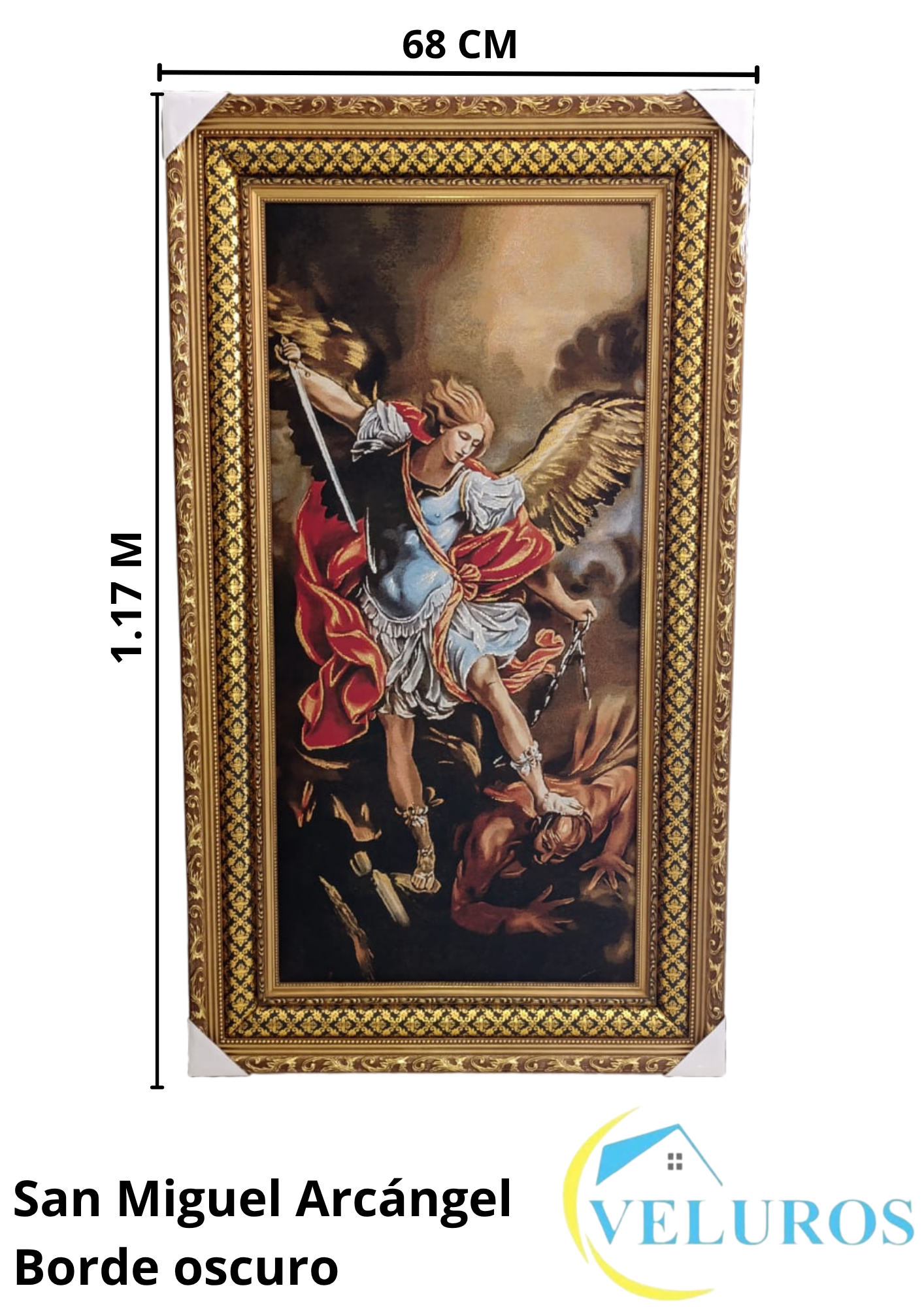 Cuadro en Tapiz Gobelino decorativo de 68x117cm con diseño religioso
