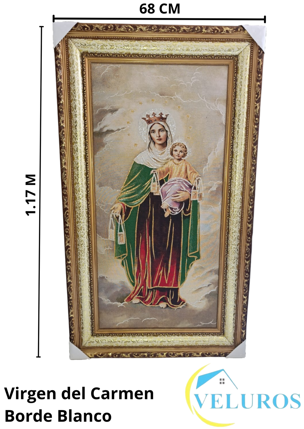 Cuadro en Tapiz Gobelino decorativo de 68x117cm con diseño religioso