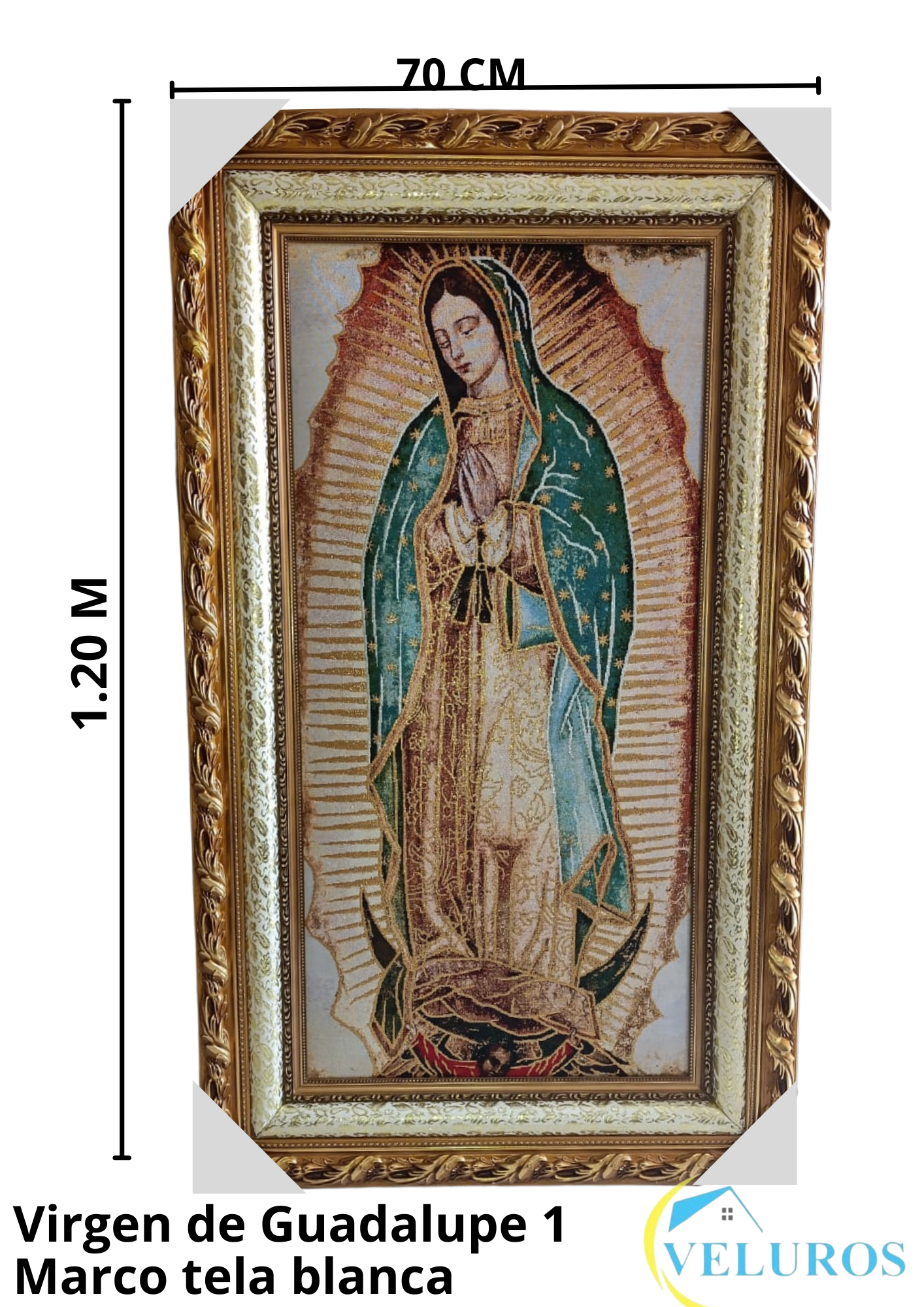 Cuadro en Tapiz Gobelino de 70x120cm con motivos religiosos y  en colores vibrantes