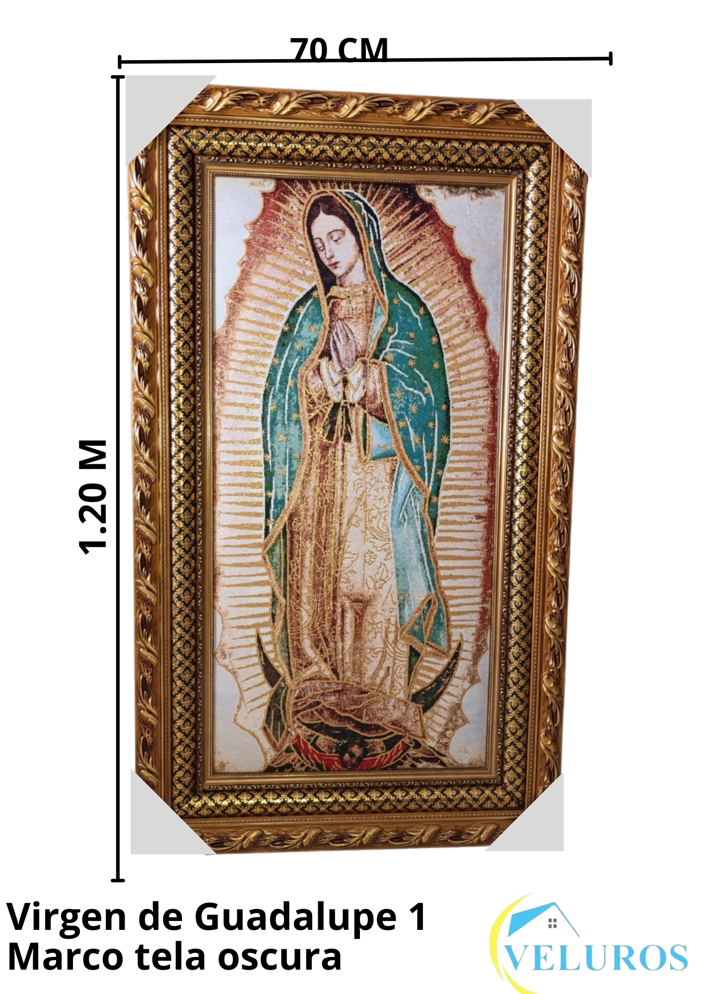 Cuadro en Tapiz Gobelino de 70x120cm con motivos religiosos y  en colores vibrantes