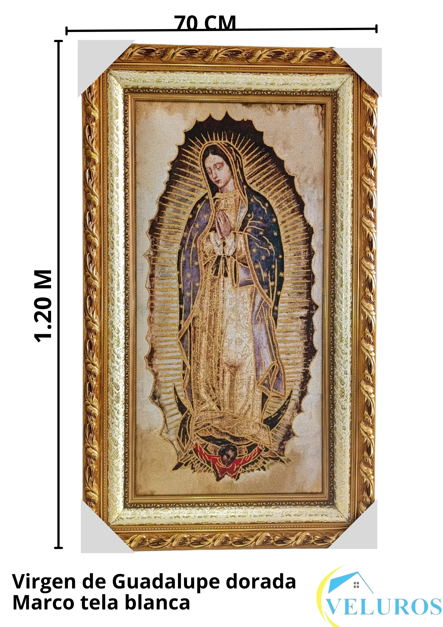 Cuadro en Tapiz Gobelino de 70x120cm con motivos religiosos y  en colores vibrantes