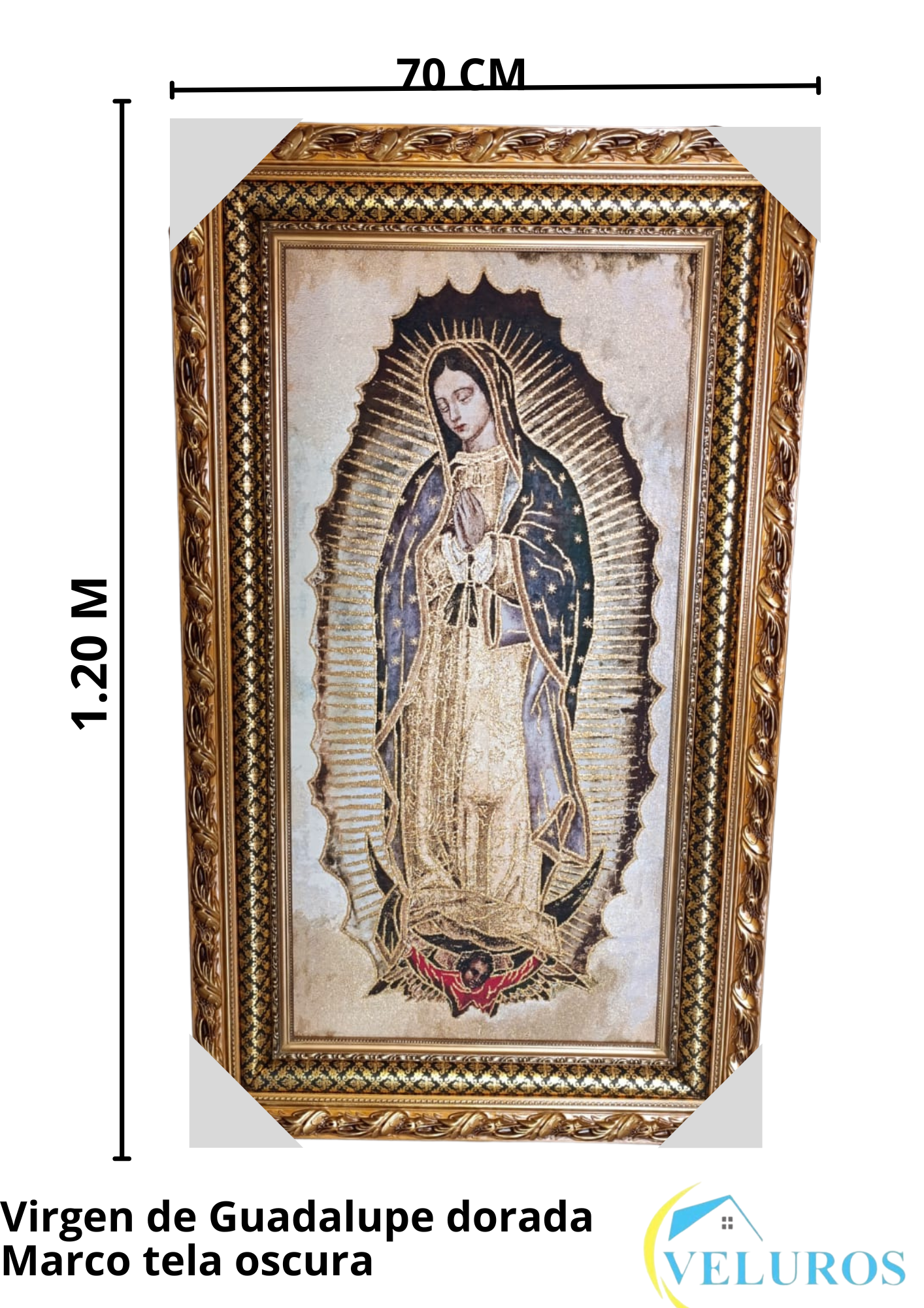 Cuadro en Tapiz Gobelino de 70x120cm con motivos religiosos y  en colores vibrantes