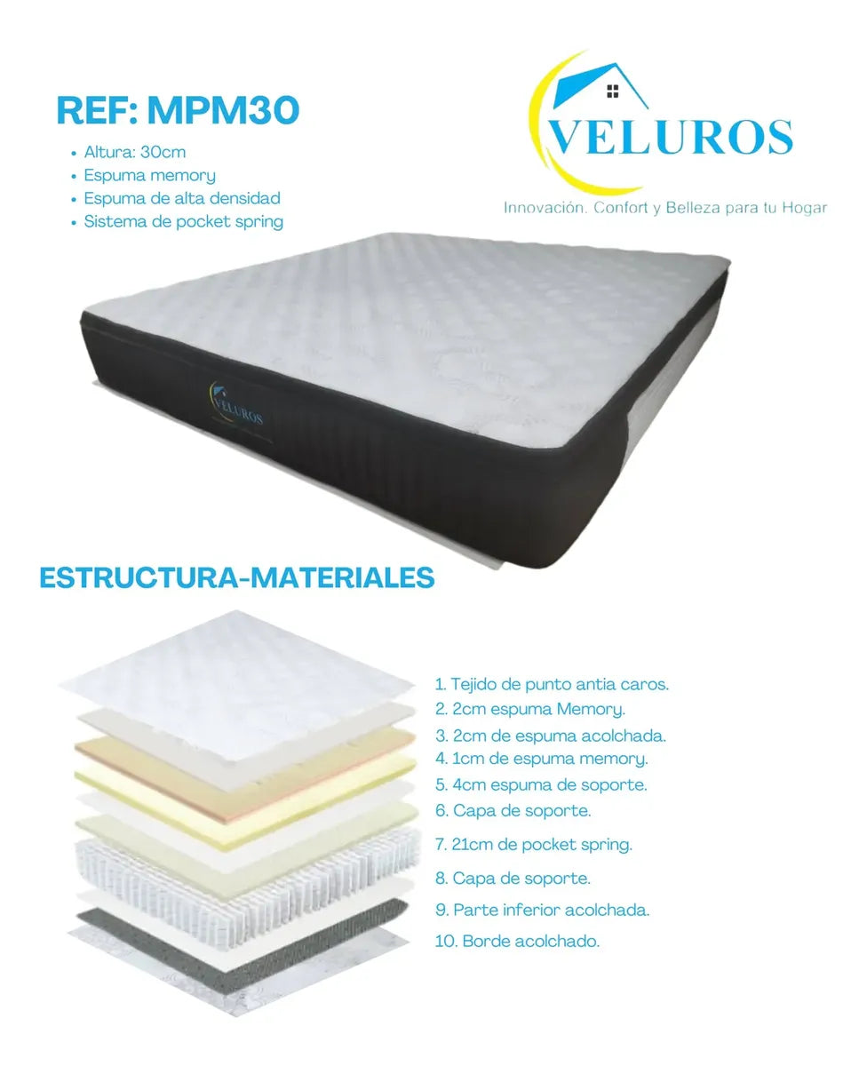 Colchón Veluros 1.40 REF: MPM30