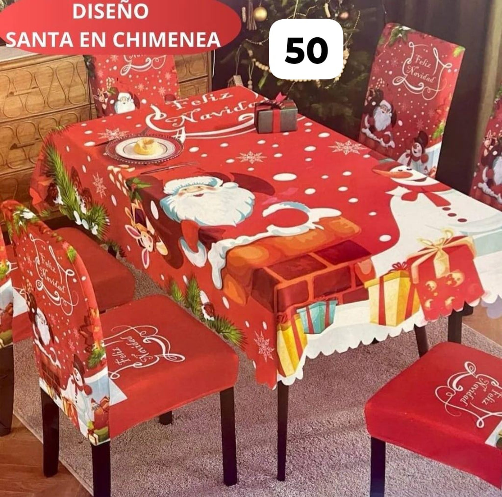 MANTEL NAVIDEÑO X 7 PIEZAS