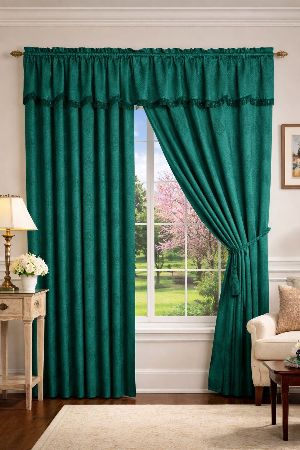 CORTINS JACQARD CON CENEFA