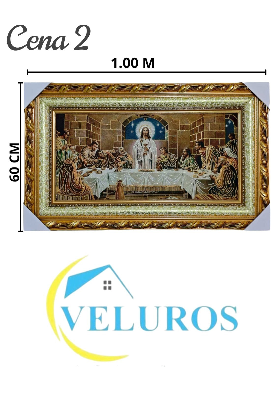 Cuadro en Tapiz Gobelino de 60x100cm con diseño tradicional religioso