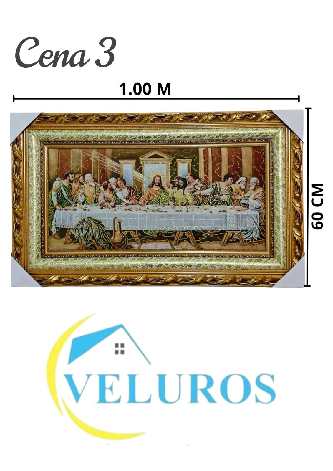 Cuadro en Tapiz Gobelino de 60x100cm con diseño tradicional religioso