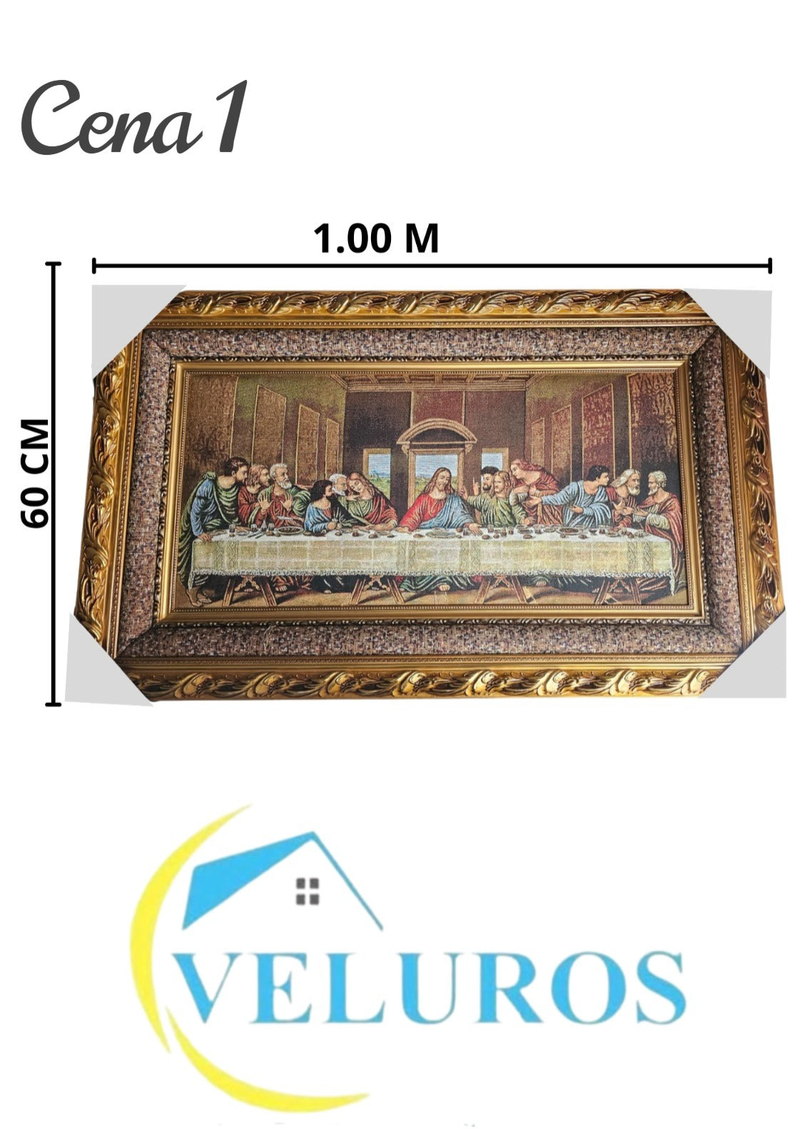 Cuadro en Tapiz Gobelino de 60x100cm con diseño tradicional religioso