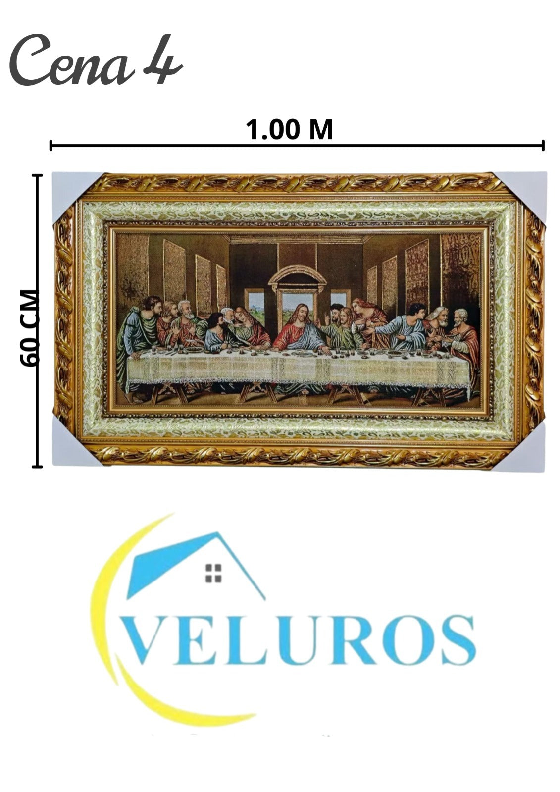 Cuadro en Tapiz Gobelino de 60x100cm con diseño tradicional religioso