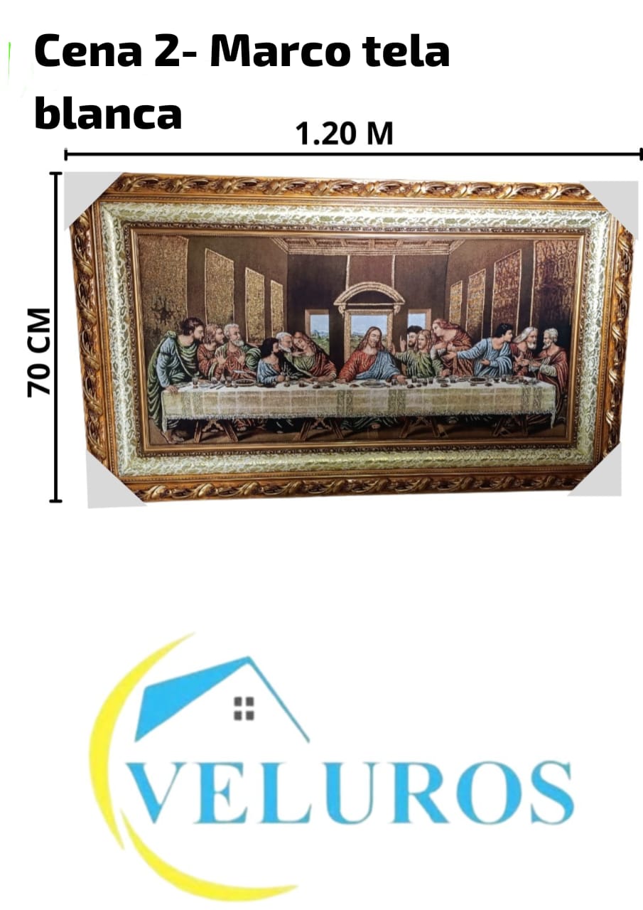 Cuadro en Tapiz Gobelino de 70x120cm con motivos religiosos y  en colores vibrantes