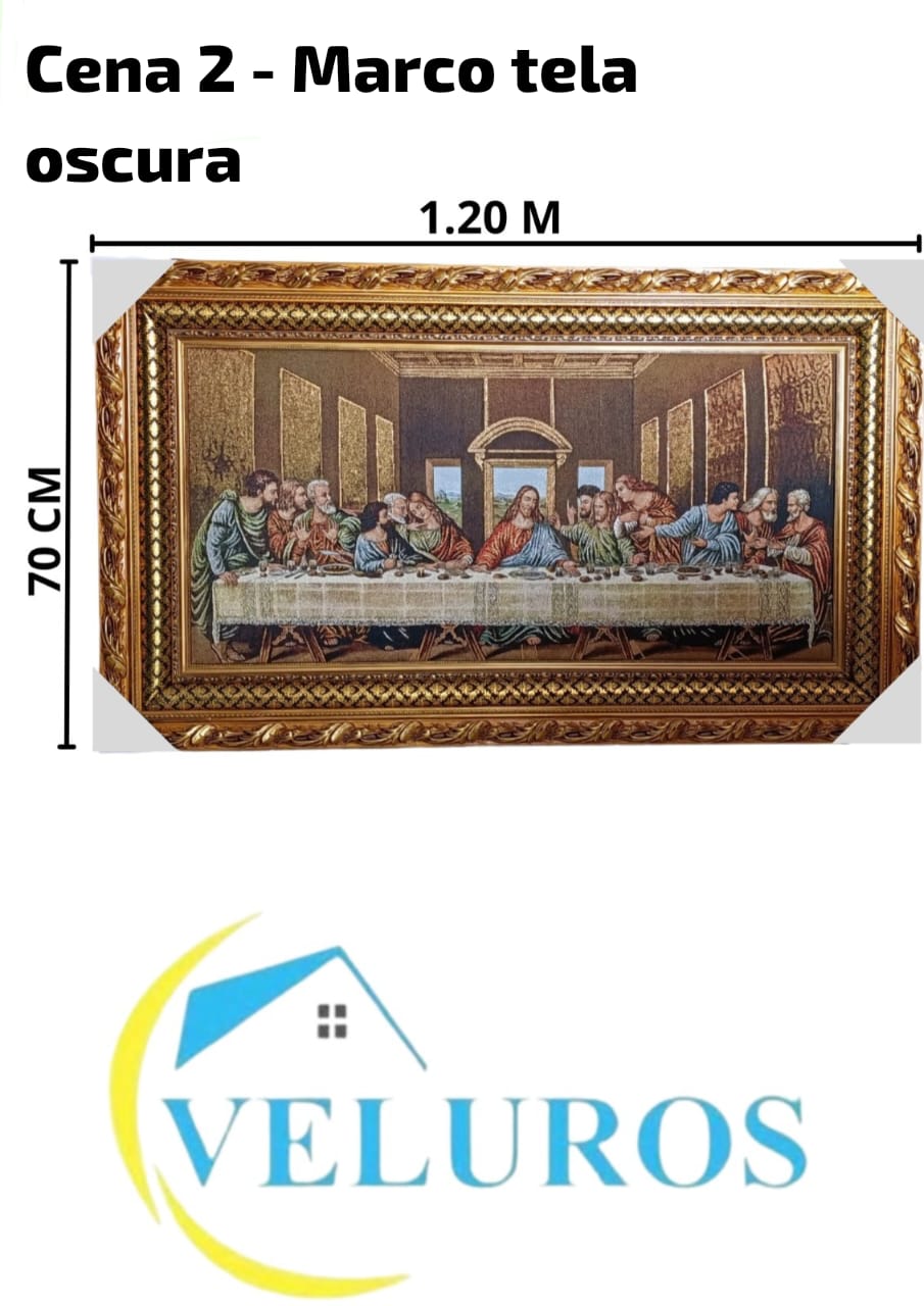 Cuadro en Tapiz Gobelino de 70x120cm con motivos religiosos y  en colores vibrantes