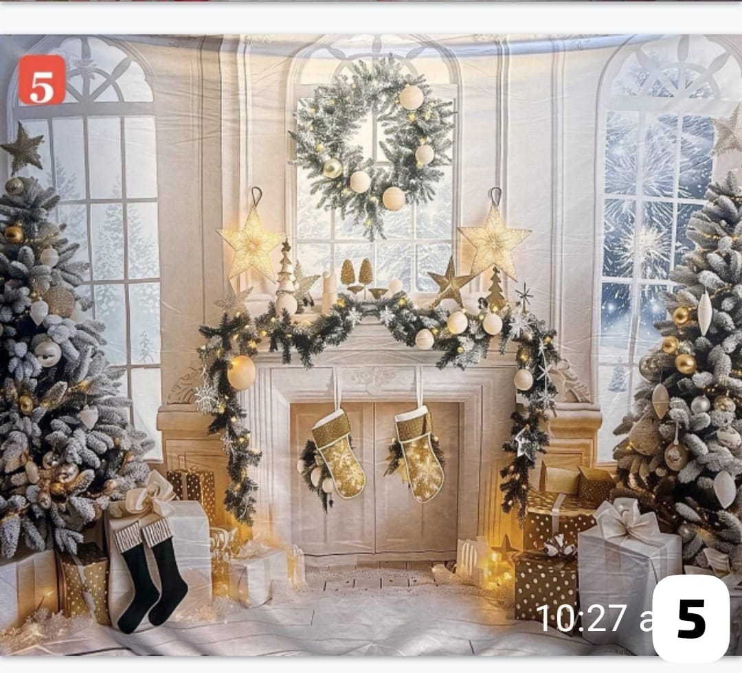 Telón Navideño con motivos festivos para decorar diferentes espacios de tu hogar en esta temporada decembrina