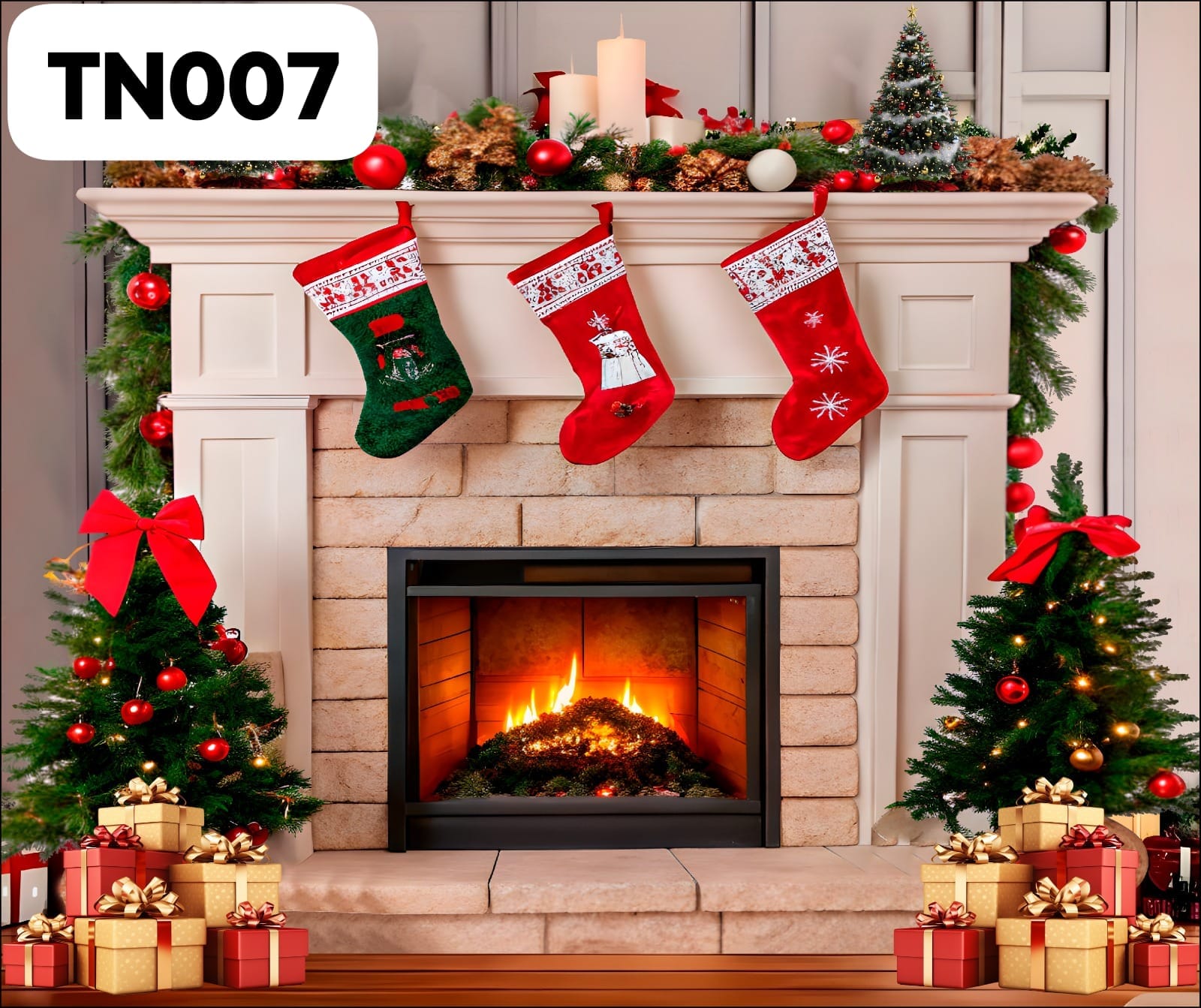 Telón Navideño con motivos festivos para decorar diferentes espacios de tu hogar en esta temporada decembrina