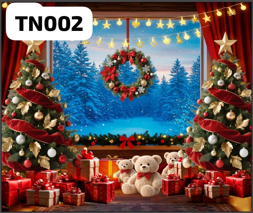 Telón Navideño con motivos festivos para decorar diferentes espacios de tu hogar en esta temporada decembrina