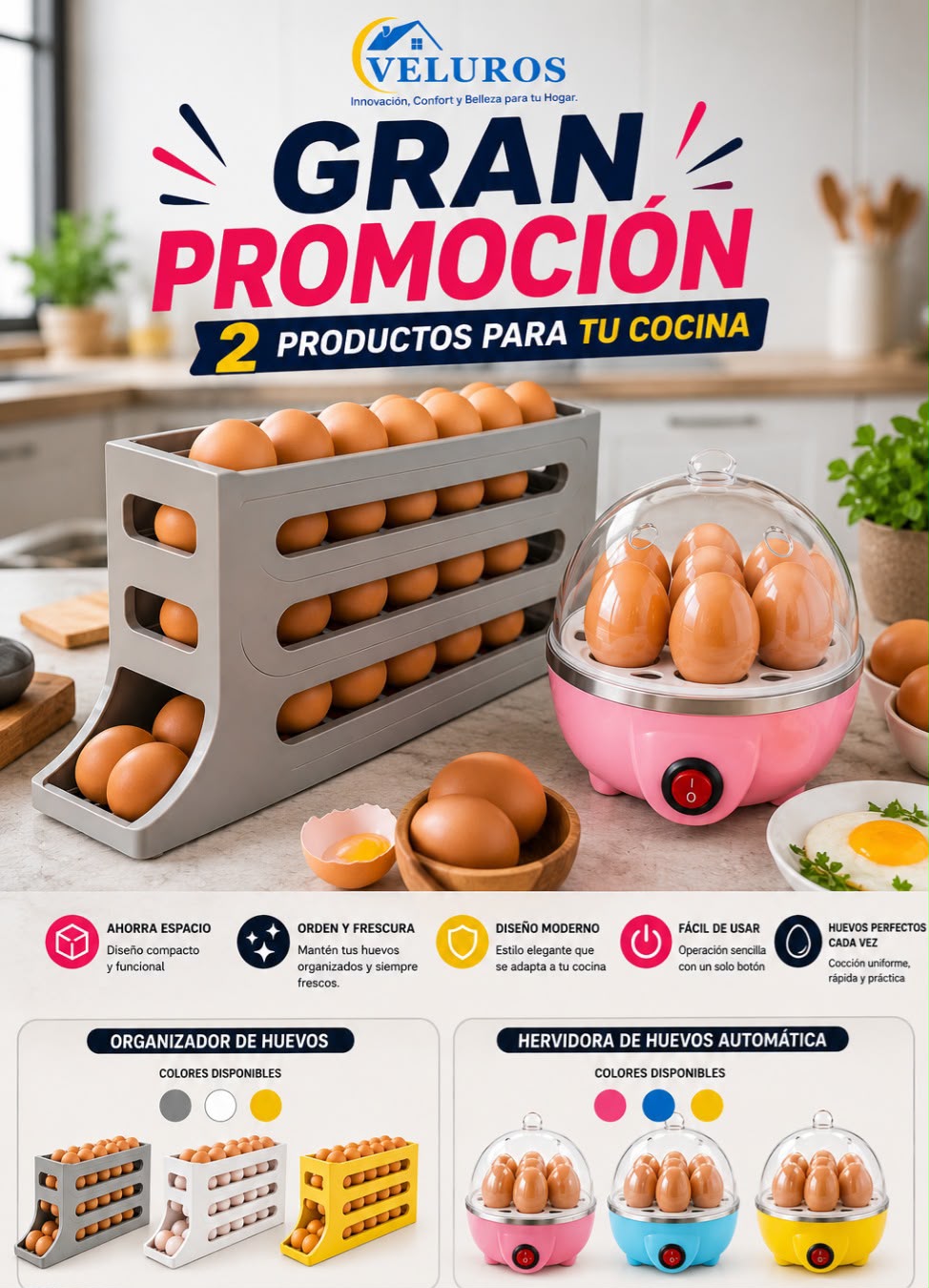 Hervidora de huevos + Organizador