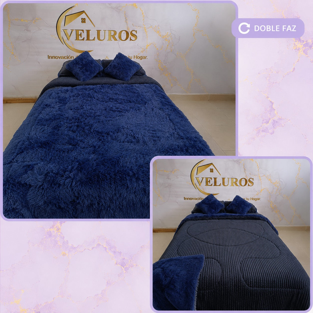 Edredón Peludo Doble Faz 1.40